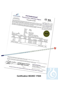 H-B DURAC Plus Gekalibreerde vloeistof-in-glas thermometer; 1 tot 61C, 76mm...